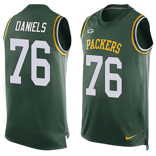 Men's Limited Mike Daniels Nike Jersey Green - #76 Player Name & Number Tank Top NFL Green Bay Packers
